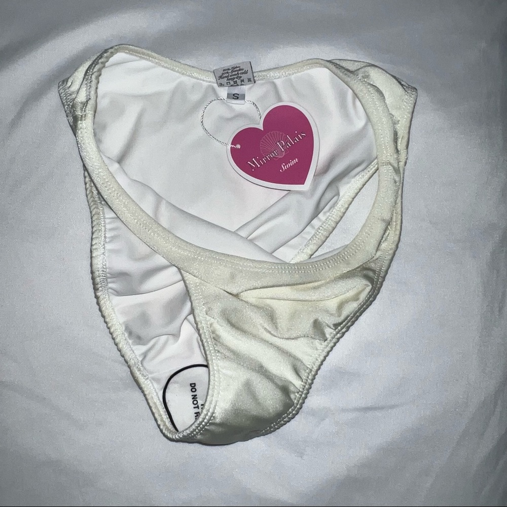 Mirror palais small high waist bikini bottom ivory